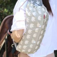 【M】象さん柄グレー/抱っこひも収納カバー「ルカコ」 0284-11