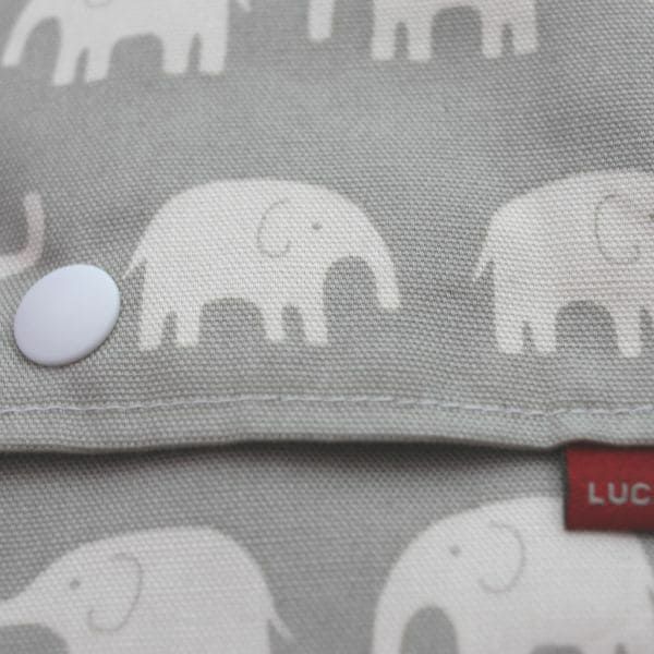 【M】象さん柄グレー/抱っこひも収納カバー「ルカコ」 0284-11