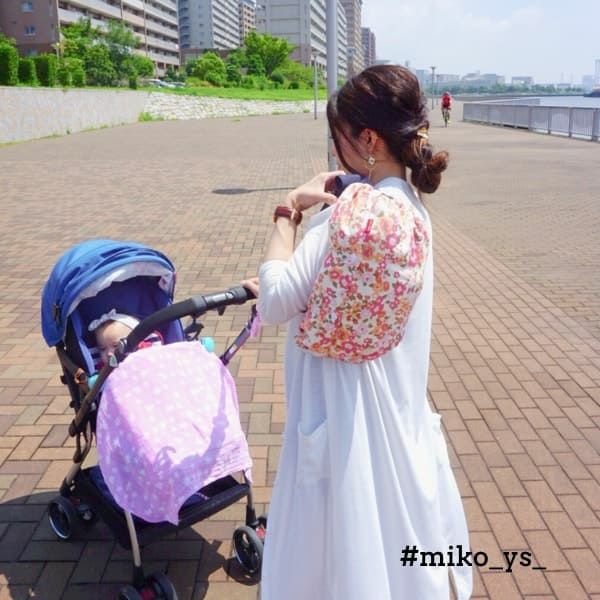  【M】アートな花柄 カラフルピンク/抱っこひも収納カバー「ルカコ」 0394-11