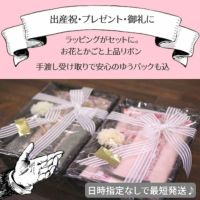 【出産祝・贈答用】おもてなし（お花とかご付き送料込）【M】モダングリーン花柄「ルカコ」77-0441-11