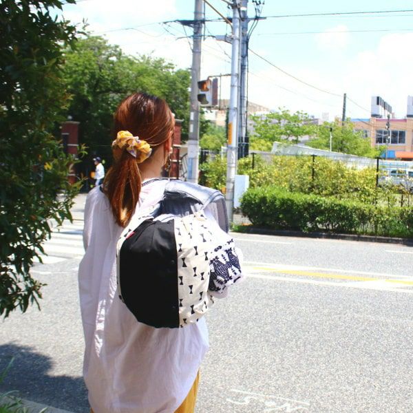 【L】シンプルリボン アイボリー/抱っこひも収納カバー「ルカコ」 88-0870-11