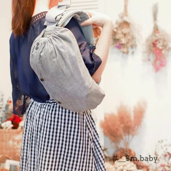 【M】【セット】【刺繍イニシャル】ダンガリーグレー/抱っこひも収納カバー「ルカコ」24-0676-11