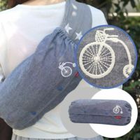 【L】【刺繍】自転車ホワイト×ダンガリーブルー/抱っこひも収納カバー「ルカコ」 88-0921-11