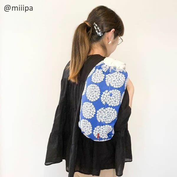 【L】北欧風サークル調フラワービビットブルー/抱っこひも収納カバー「ルカコ」 88-0923-11