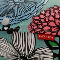 【L】北欧風大きめ花柄 サックス/抱っこひも収納カバー「ルカコ」 88-1037-11