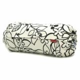 抱っこひも収納カバールカコ　北欧風　モノトーン　背景ホワイト　アート風ブラックライン花柄　生地しっかりめ　裏生地グレー 「ルカコ」 0238-11