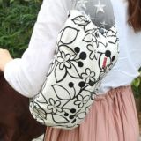 【M】北欧風モノトーンホワイト アート風ブラックライン花柄/抱っこひも収納カバー「ルカコ」 0238-11