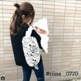 【M】北欧風モノトーンホワイト アート風ブラックライン花柄/抱っこひも収納カバー「ルカコ」 0238-11