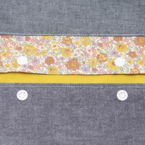 【M】【レイヤー】ダンガリーブルー×ダリアイエロ/抱っこひも収納カバー「ルカコ」0955-11