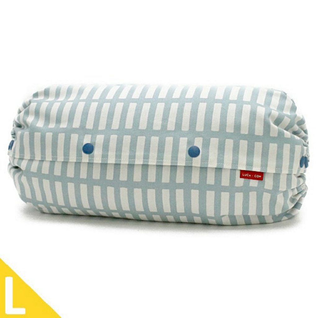 【L】北欧風スクエア柄サックス/抱っこひも収納カバー「ルカコ」 88-1046-11