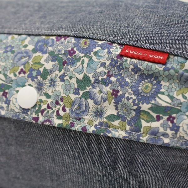 【L】【レイヤー】ダンガリーブルー×ブルーの小花/抱っこひも収納カバー「ルカコ」 88-1060-11