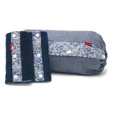 【L】【セット】【レイヤー】ダンガリーブルー×ブルーの小花/抱っこひも収納カバー「ルカコ」89-1060-11