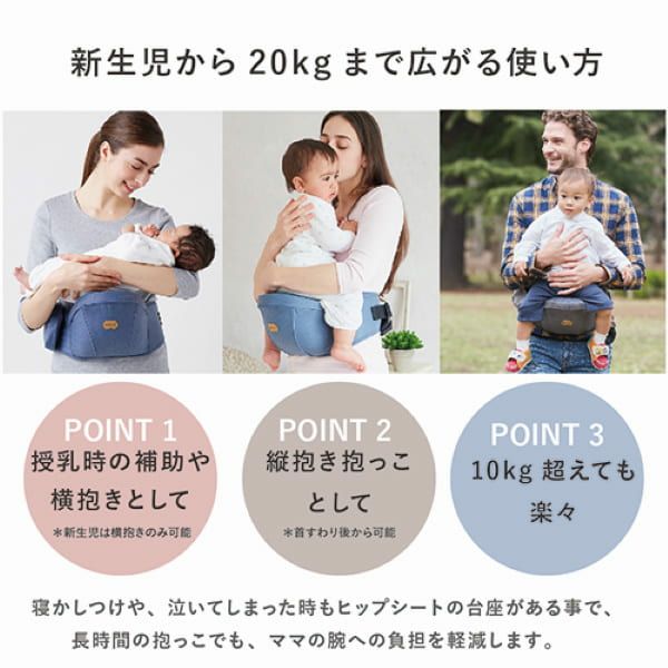 ベビーアンドミー】ベルクヒップシート単体【ネイビー】台座のみ 