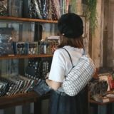 【M】北欧風スクエア柄グレー/抱っこひも収納カバー「ルカコ」1047-11