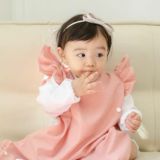 【離乳食エプロン・袖なし】離乳食初期の赤ちゃんから3歳まで使える洗える！、おしゃれな男の子・女の子用の手作りセミオーダー食事用スタイ1000-16-01