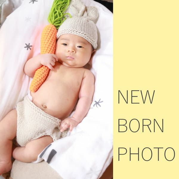 ニューボーンフォト セルフ(新生児写真)衣装【ハンチング帽子と蝶
