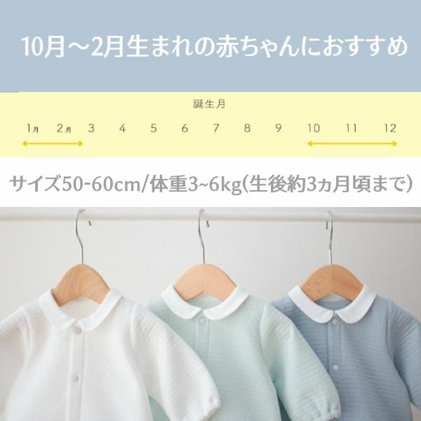 【新生児服 冬】ふわとろあたたかキルト2way日本製　上品な丸襟退院着・出産準備やオシャレでかわいい普段着 ツーウェイオール長袖 服装サイズ50-60 通販1000-42-11