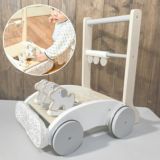おしゃれな木製【手押し車カタカタおもちゃ】インテリアに優しいクッションバンパー付き。1歳誕生日におすすめのつかまり立ちからつたい歩き、よちよち歩きおもちゃ1000-21-38