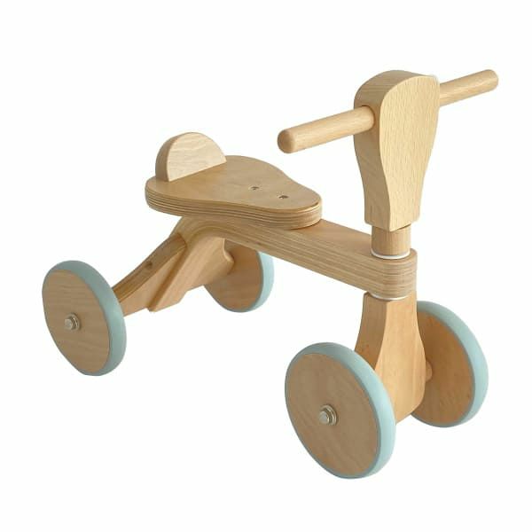 【三輪車】1歳2歳のおしゃれでシンプルな木製の室内屋外の乗り物おもちゃ(安定の四輪)【ナチュラル】誕生日プレゼントにおすすめ！ホップル1000-43-08