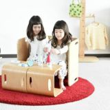 【コロコロデスク＆チェア】1歳2歳3歳4歳こどもキッズ椅子と木製のおしゃれでシンプルなテーブル＆デスクのセット【ナチュラル】1000-43-09