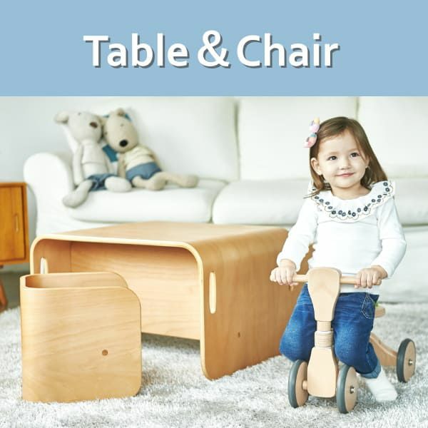 【コロコロデスク＆チェア】1歳2歳3歳4歳こどもキッズ椅子と木製のおしゃれでシンプルなテーブル＆デスクのセット【アイボリー】1000-43-10