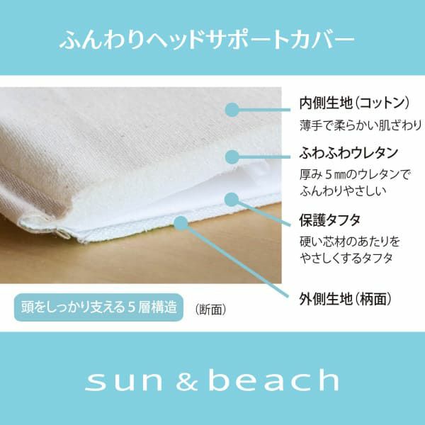 サンアンドビーチ(sun&beach)ラテベージュのヘッドサポートカバー