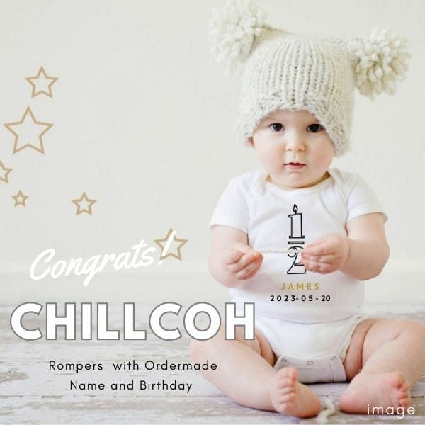 CHILLCOHチルコ ハーフバースデーロンパース 名入れギフト誕生日