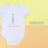 CHILLCOH(チルコ)【ハーフバースデーロンパース】名入れギフト誕生日ベビー服・衣装・アイテム(男の子女の子)生後5～6ヵ月70・75・80サイズ おしゃれでかわいいロンパース白赤ちゃん肌着(オムツ替えや着替え着脱簡単)普段着、ベビーフォトセルフ、初節句やフォーマル着にも活躍コーデ【オーダーメイド】1000-44-11
