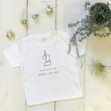 CHILLCOH(チルコ)【2歳バースデーTシャツ】名入れギフト誕生日ベビー服・衣装・アイテム(男の子女の子)80・90・100サイズ 兄弟姉妹におしゃれでかわいいTシャツ白(着替え着脱簡単)普段着、ベビーフォトセルフ、誕生日会やフォーマル着にも活躍コーデ 【オーダーメイド】1000-44-14