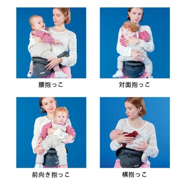 POLBAN ADVANCE(ポルバン アドバンス)デニムブラック 生後10日～腰がすわる乳児期（7ヵ月頃）まで横抱き抱っこ補助や授乳補助、腰がすわった7カ月頃から気軽に簡単に抱っこ、より安全に、より収納を大きく、腹部のWクッションで優しくなったモデル1000-58-03