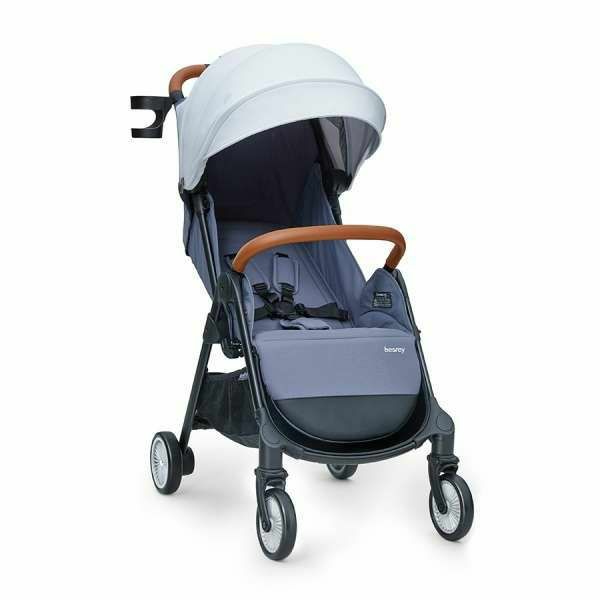 折りたたみコンパクトベビーカーbesrey ワンタッチ収納自立式AB型超 