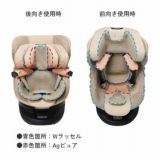 出産退院チャイルドシート【エールベベ クルットR】新生児乳児0歳～4歳 ISOFIXアイソフィックスで簡単取り付け おしゃれなパールベージュ 360度回転サイレントターンとジャンピングハーネスで簡単乗せ降ろし ウォッシャブルカバー カーメイト日本製 R129新安全基準4年保証1000-60-07