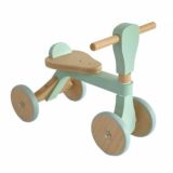 【アウトレット】三輪車 1歳2歳のおしゃれでシンプルな木製の室内屋外の乗り物おもちゃ(安定の四輪)【シーグリーン】誕生日プレゼントにおすすめ！ホップル 1000-43-13