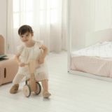 【アウトレット】三輪車 1歳2歳のおしゃれでシンプルな木製の室内屋外の乗り物おもちゃ(安定の四輪)【シーグリーン】誕生日プレゼントにおすすめ！ホップル 1000-43-13