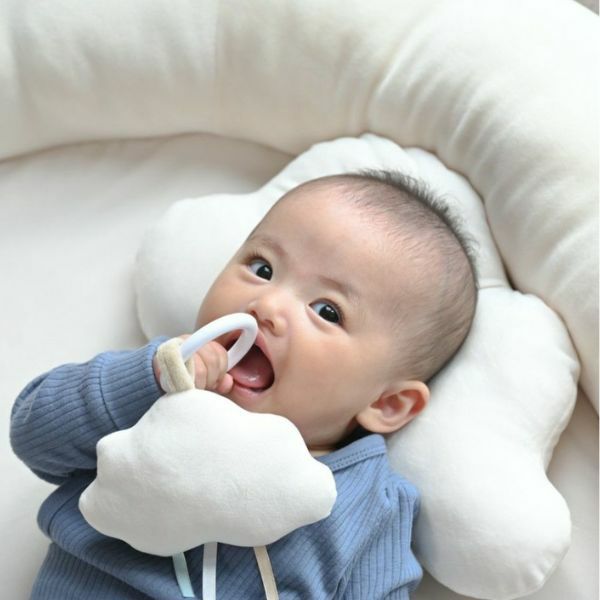 【ベビージム プレイジムマット】【プレミアム厚手ふわふわ】【コットンキャンディ】赤ちゃん(新生児0歳)から長く使える!折りたたみ収納ケース付きプレイマットと取り外せるおしゃれな知育おもちゃ。 寝返り腹ばい安心クッション！1000-21-61