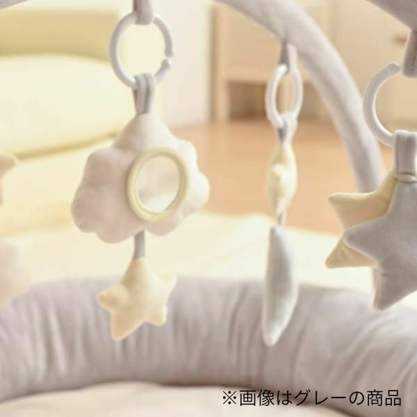 【ベビージム プレイジムマット】【プレミアム厚手ふわふわ】【コットンキャンディ】赤ちゃん(新生児0歳)から長く使える!折りたたみ収納ケース付きプレイマットと取り外せるおしゃれな知育おもちゃ。 寝返り腹ばい安心クッション！1000-21-61