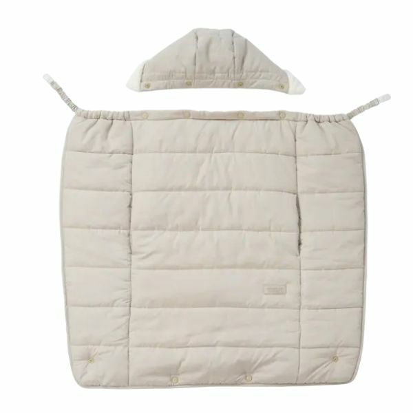 防寒ケープ(抱っこ紐ヒップシート ベビーカー対応)赤ちゃん新生児から1歳2歳3歳 寒さ対策 【暖か軽い洗える】多機能 撥水加工のサーモライトエコメイド エアバギー【サンドアッシュ】1000-63-01